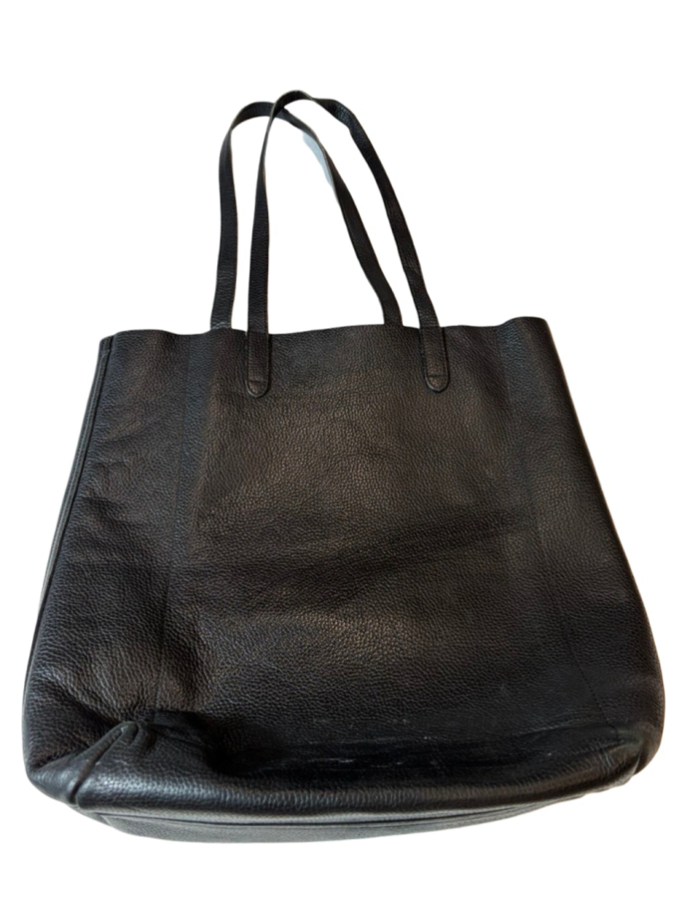 Cuyana Black Pebbled Leather Oversized Tote Work Bag Laptop Purse